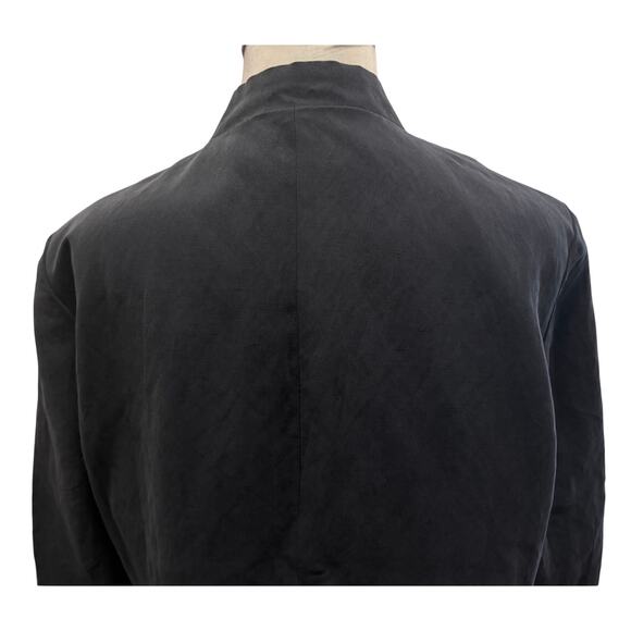 PURE Collection Silk Linen Open Front Jacket Charcoal 18 - Picture 6 of 9